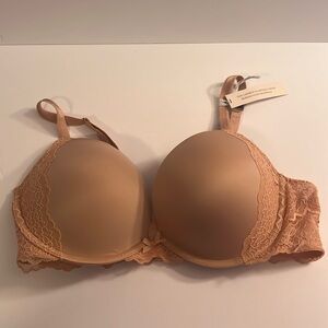 Lace Trimmed Tan Bra